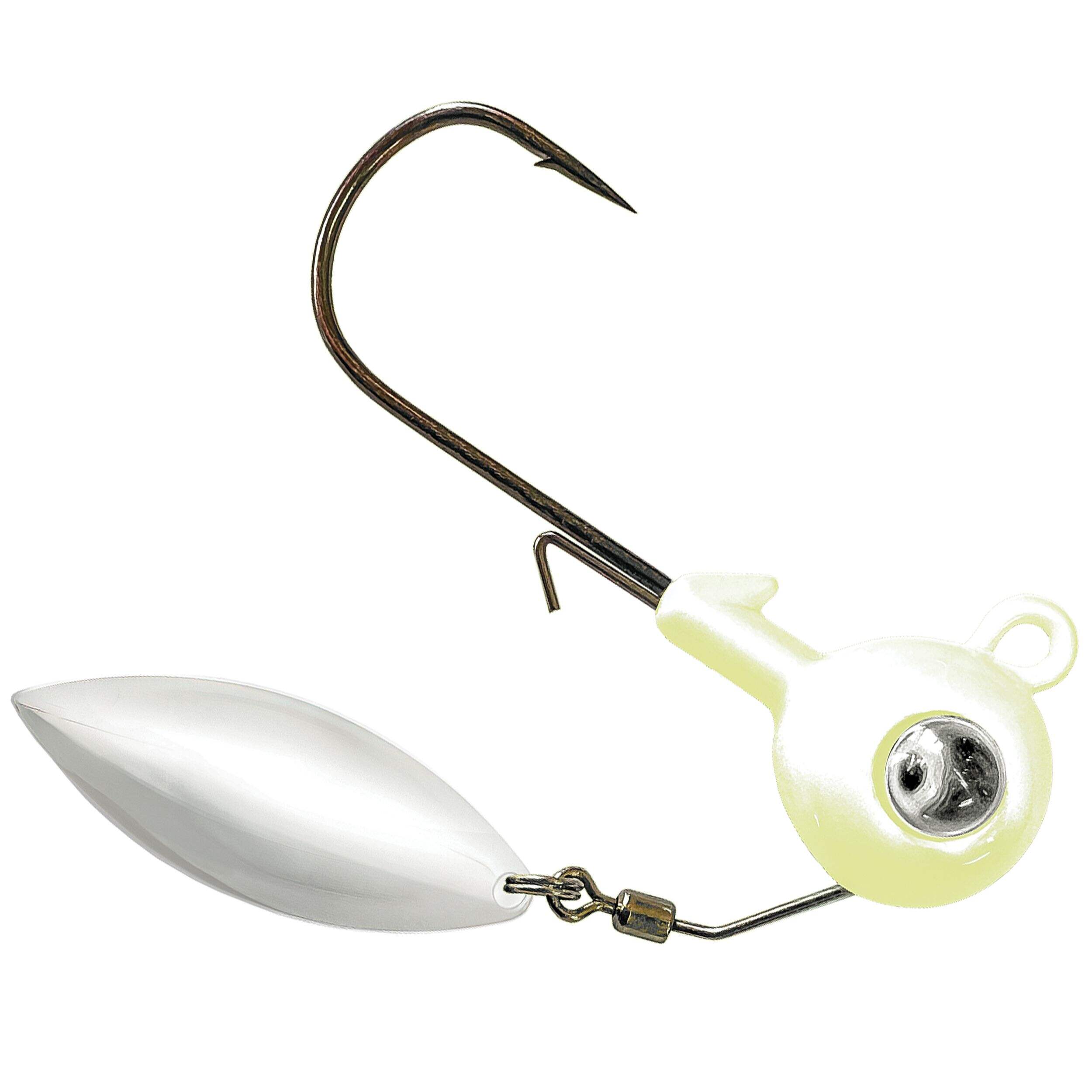Kalins Google Eye Spinner Jig, White Glow, 1/4-oz, 2-pk Side_Right