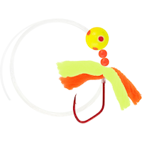 Leurre dériveur Danielson Ez pour saumon/truite arc-en-ciel, clown/rouge/orange chartreuse fluorescent