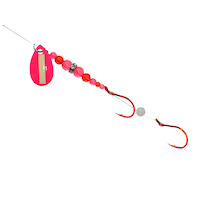 Leurres Gibbs Guide Series Wedding Band, lame rose avec bande réfléchissante, perles roses/rouges