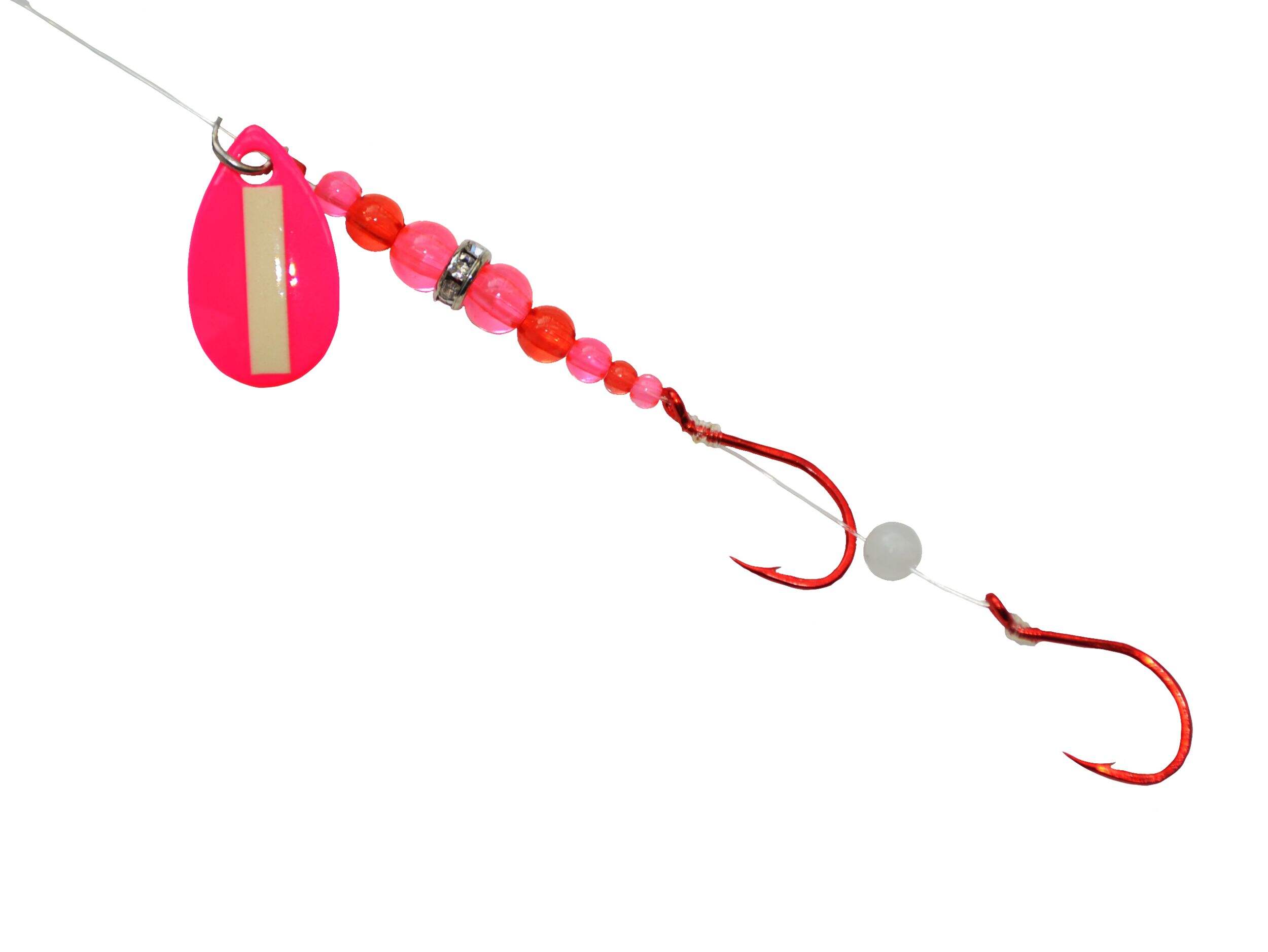 Gibbs Guide Series Wedding Band, Pink Blade with Glow Stripe - Pink/Red Beads Side_Left