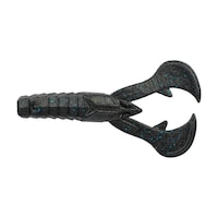 Berkley PowerBait® MaxScent Crud Craw, Black Blue Fleck, 4-inch Fishing Lure Overhead_Flat