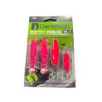 Danielson Pink Salmon Jig and Spoon Kit, 4 Piece River Fishing Kit