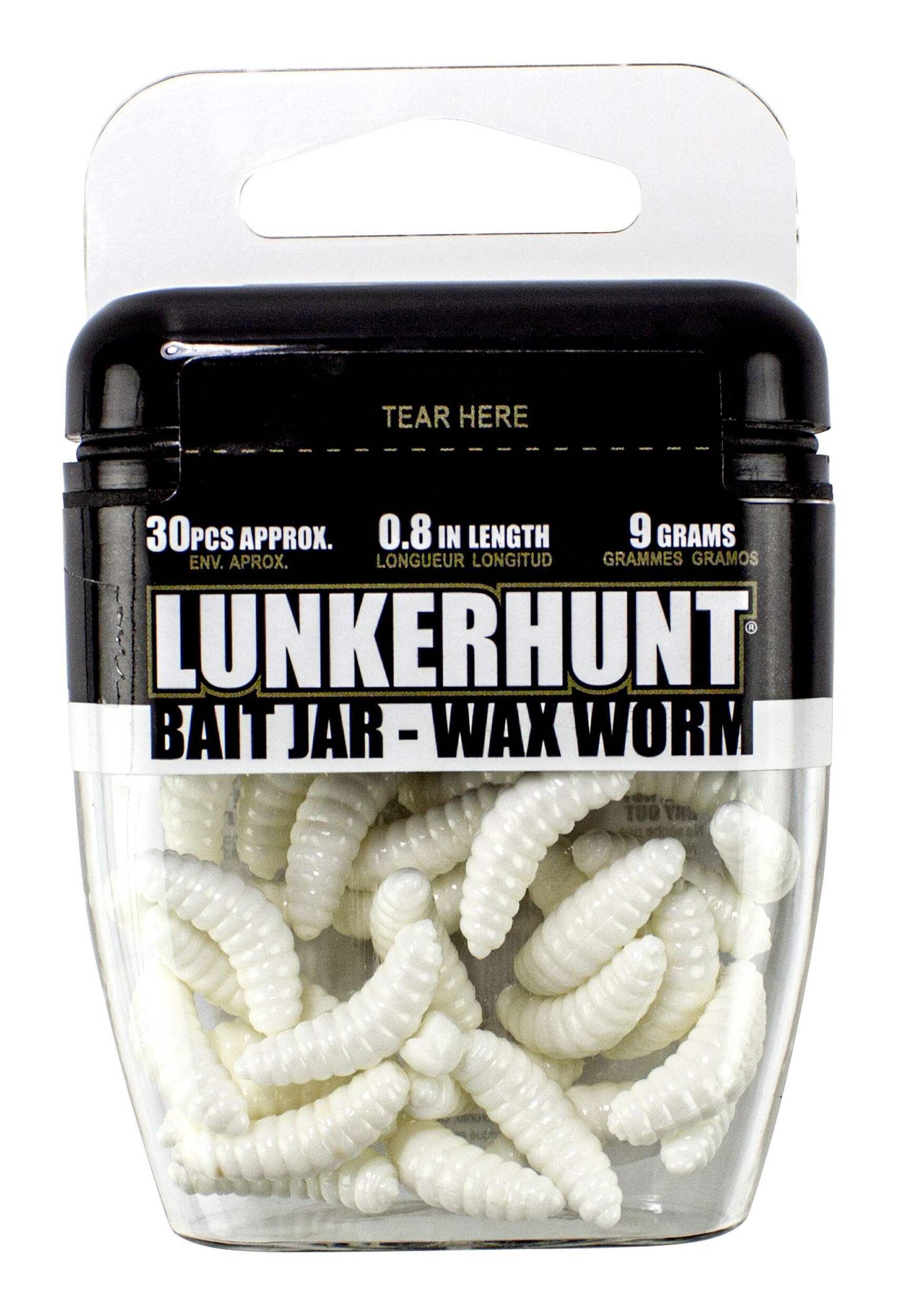 Lunkerhunt Ice Fishing Wax Worm Bait Jar Front_Flat