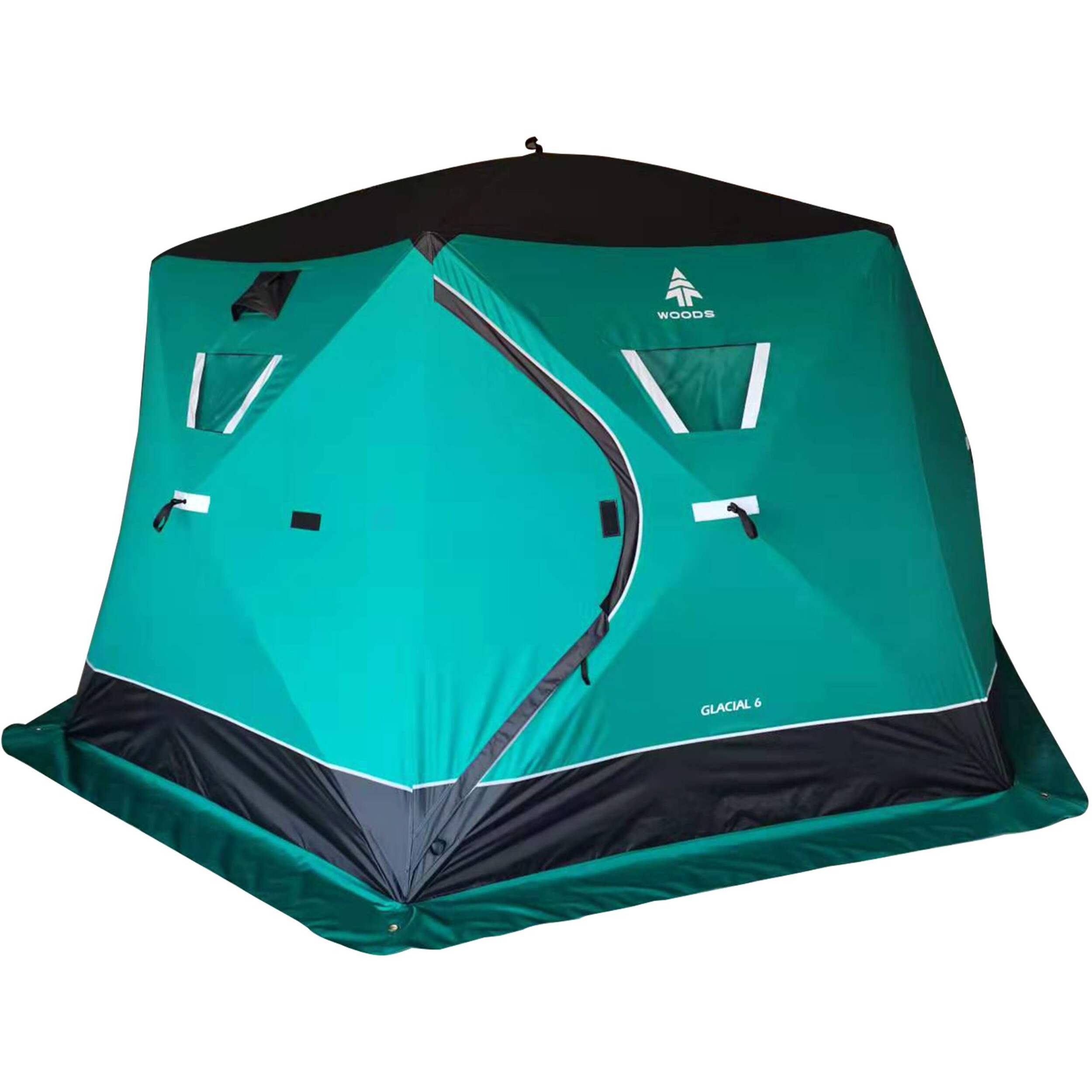 Woods™ Glacial Ice Shelter, 6-Person Front_Three_Fourths_Angled_Right