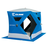 Clam Switchback Expandable Hub Ice Shelter, 4-6 person Front_Three_Fourths_Angled_Left