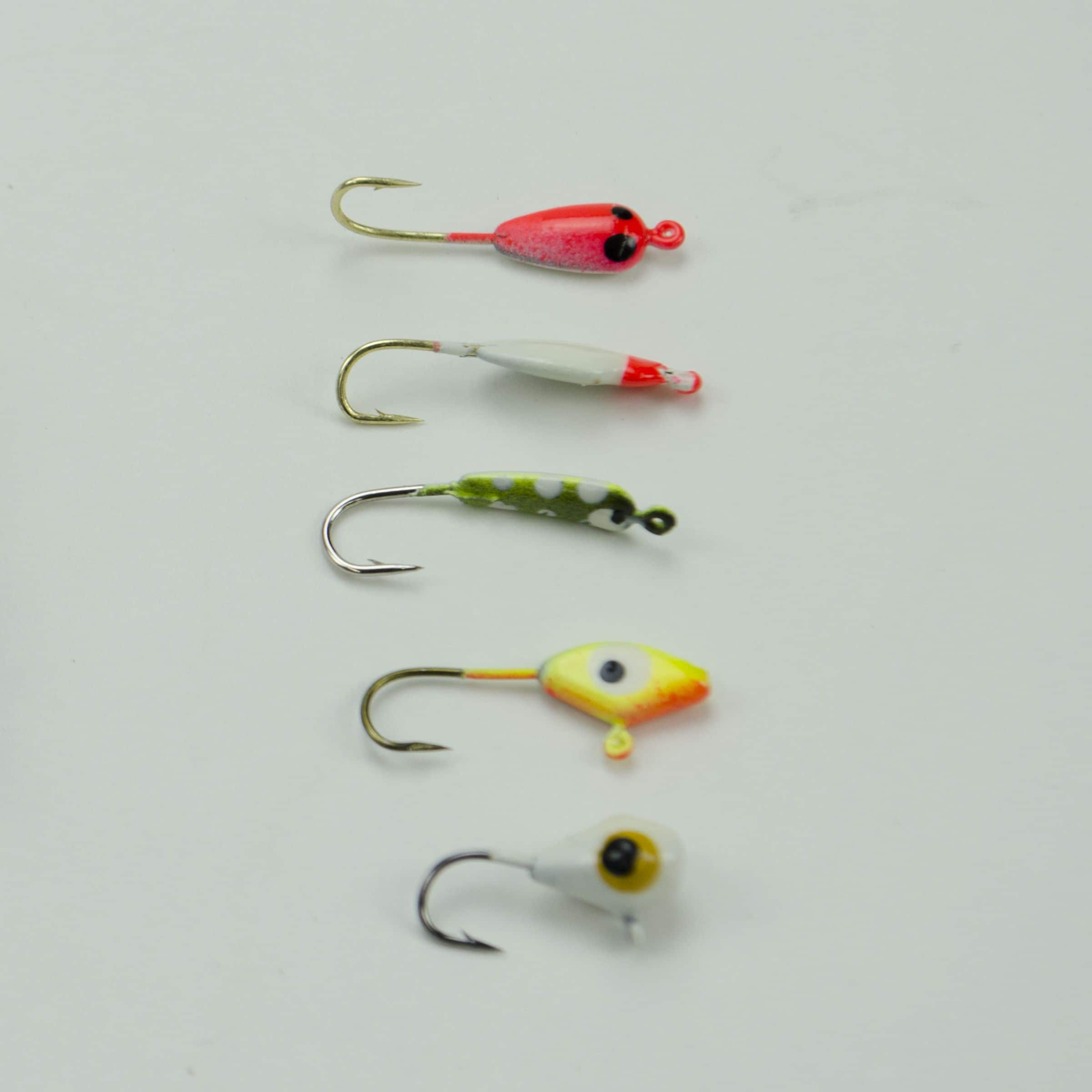 Fishing Lures, 5 Assorted Ice Fishing Jigs, Fresh Water, Used ,Lot 5 Nice  color.