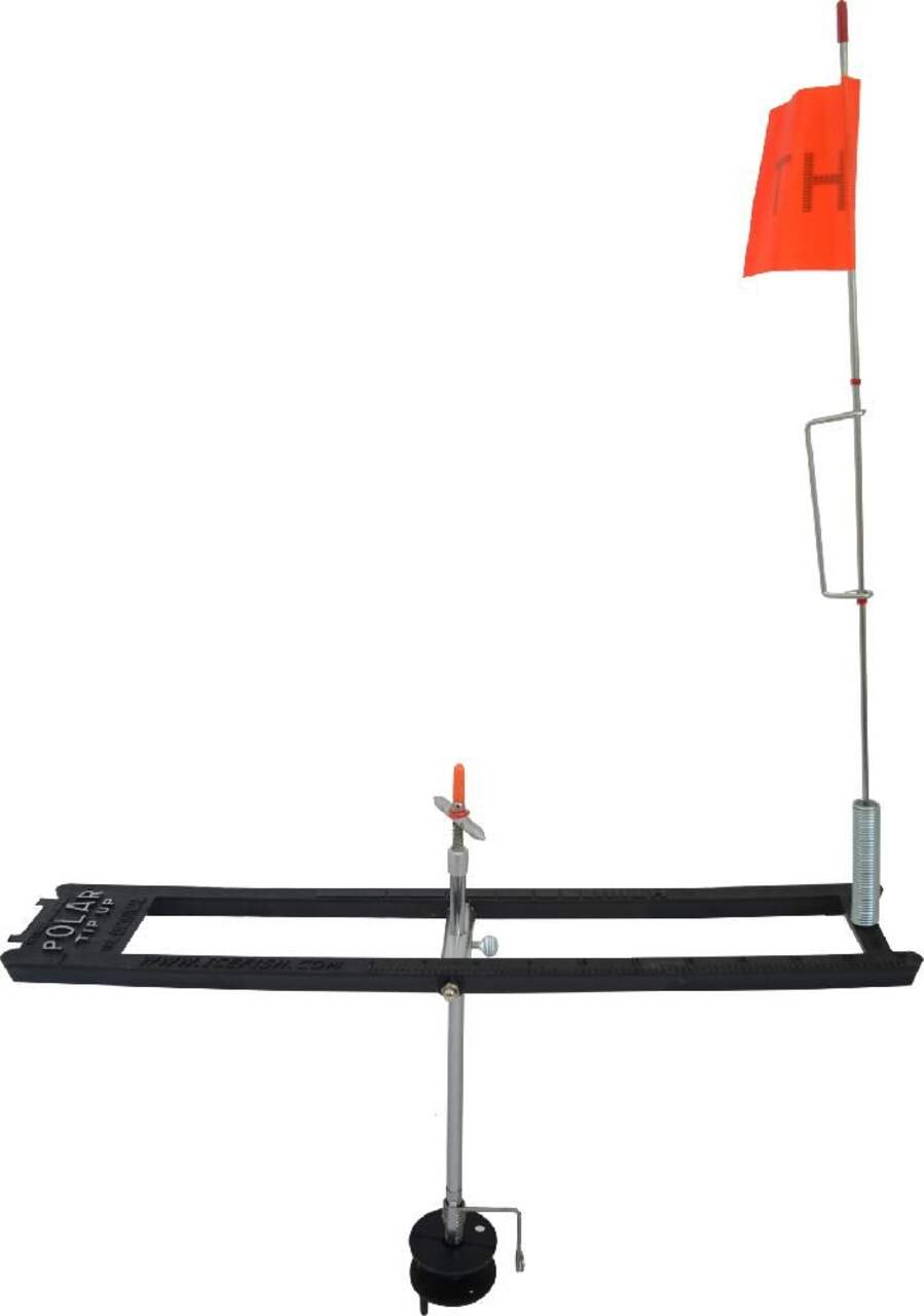 Ice Fishing Tip Ups, Fishing Tackle Tool with Flag Pole for Winter, Thermal  Tip Up with Orange Pole Flags, Portable Outdoor Angler Tackle Fishing