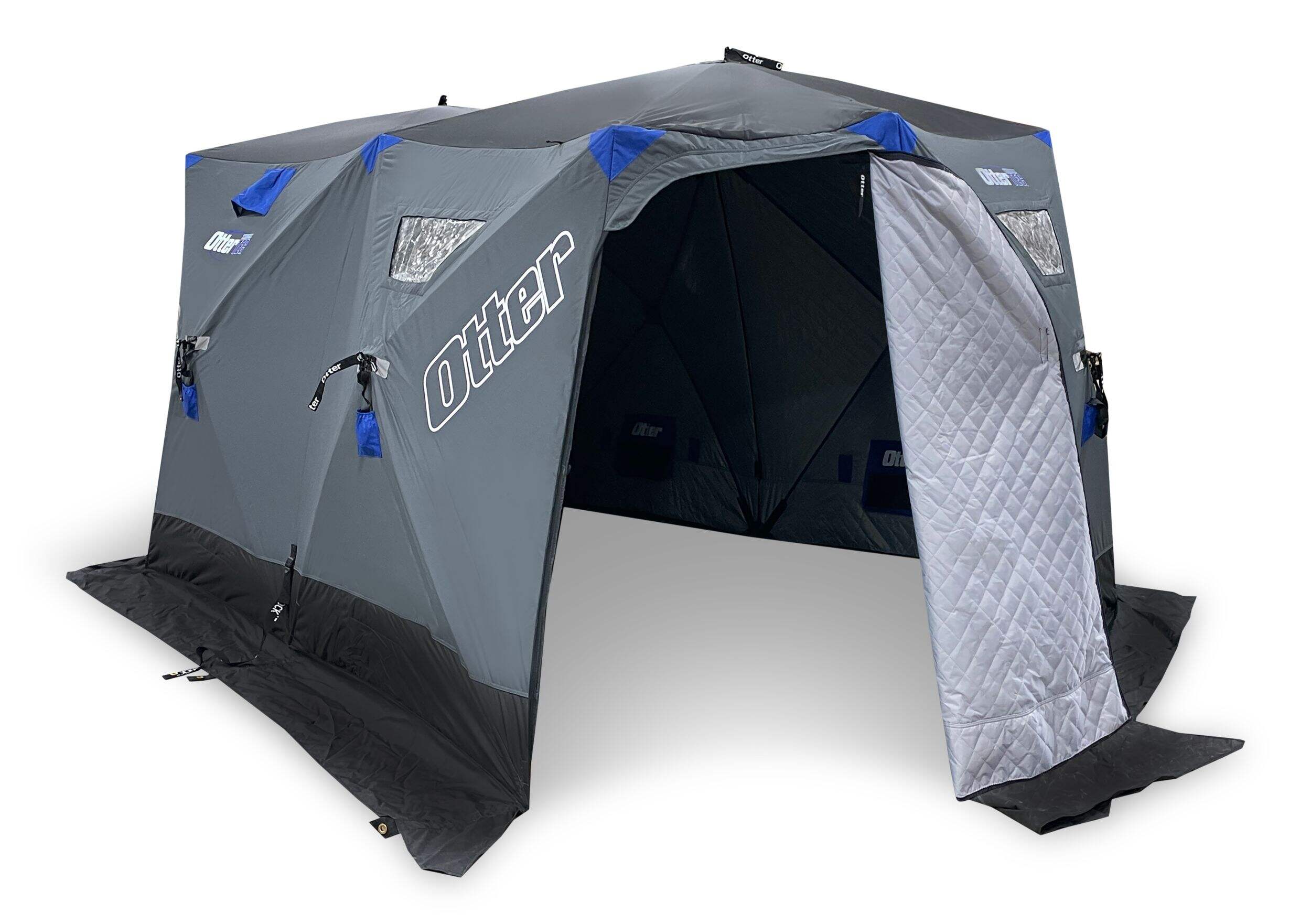 Rhino Otter Vortex Pro Ice Fishing Monster Cabin, Blue Front_Three_Fourths_Angled_Right