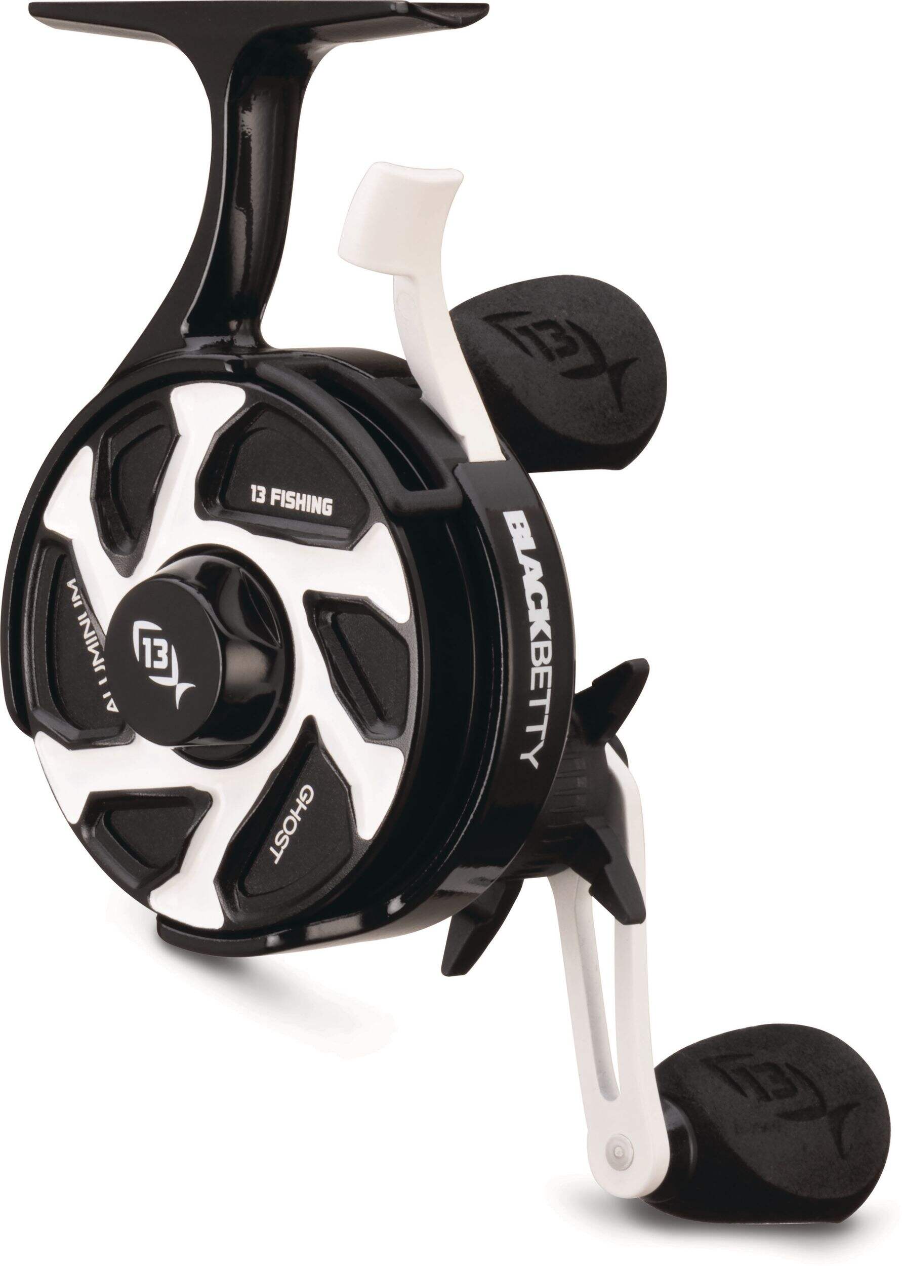 13 Fishing FreeFall Ghost Tangle-Free Inline Reel, Left Hand CloseUp