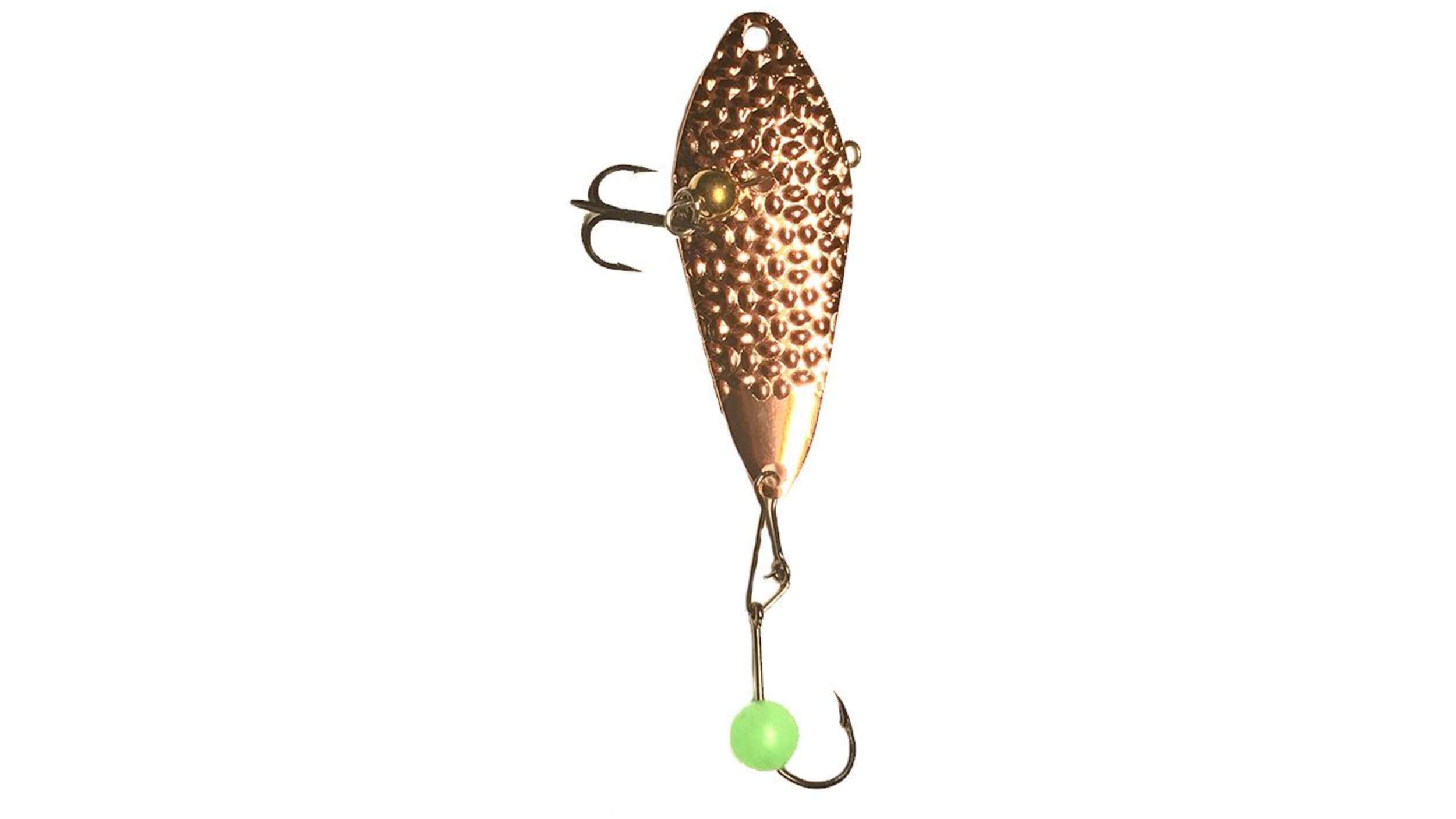 Cuillère à menés Freedom Tackle martelée, cuivre, 3/8 oz Front_Flat