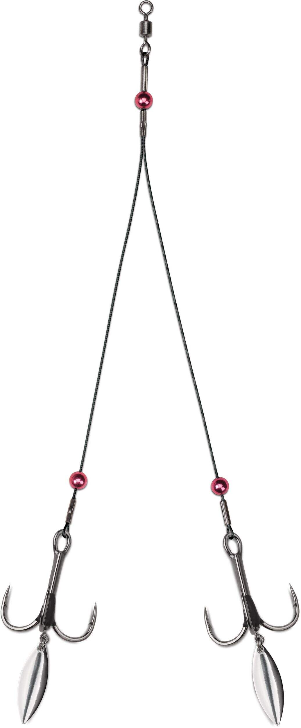 Montage VMC Bladed Predator, harnais en Y, hameçon no 1/0 Front_Flat