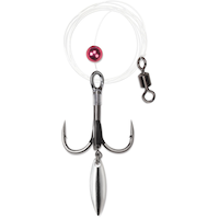 Montage VMC Bladed Predator, harnais simple fluocarbone, hameçon no 6 Front_Flat