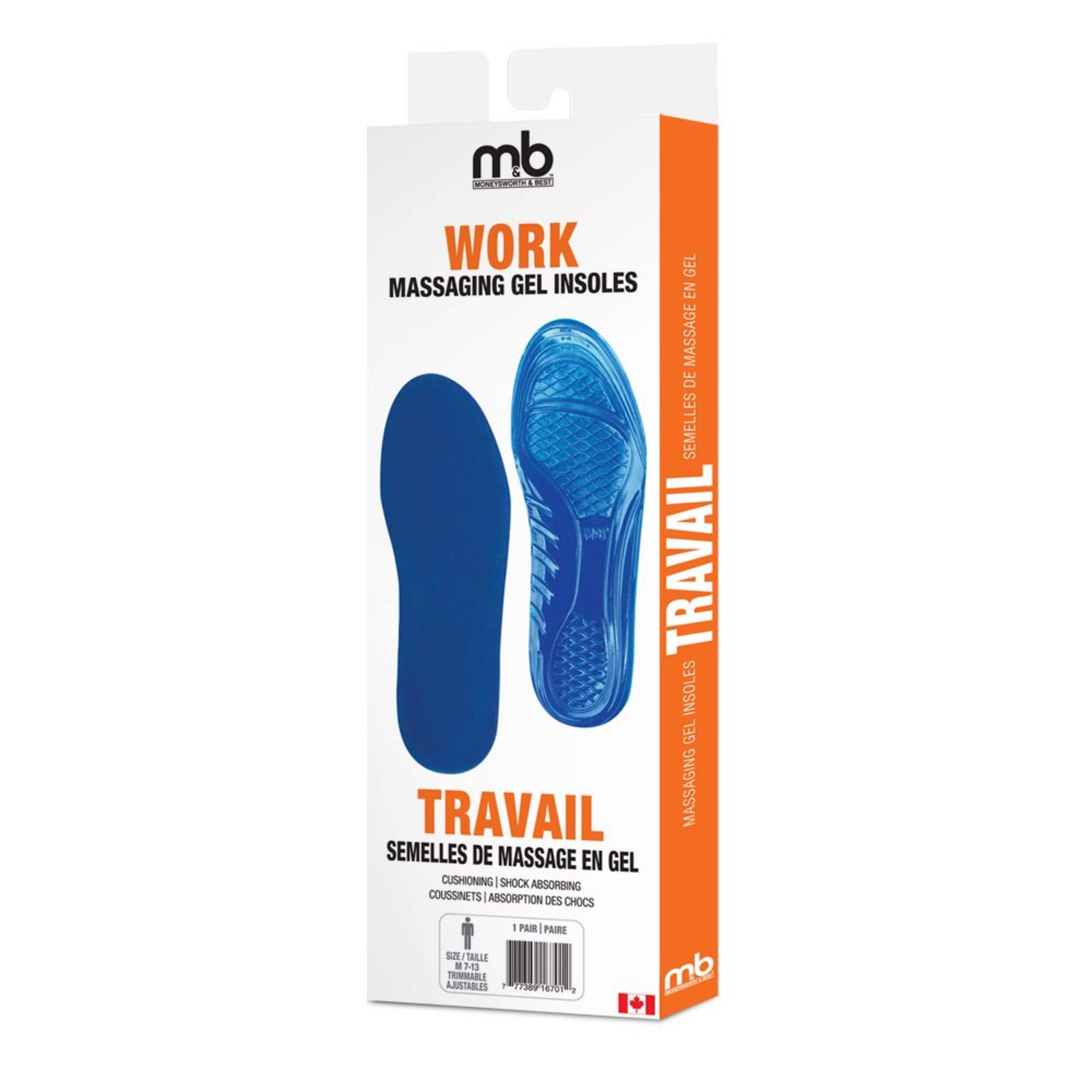 Moneysworth & Best Gel Insole, Work Front_Angled_Left