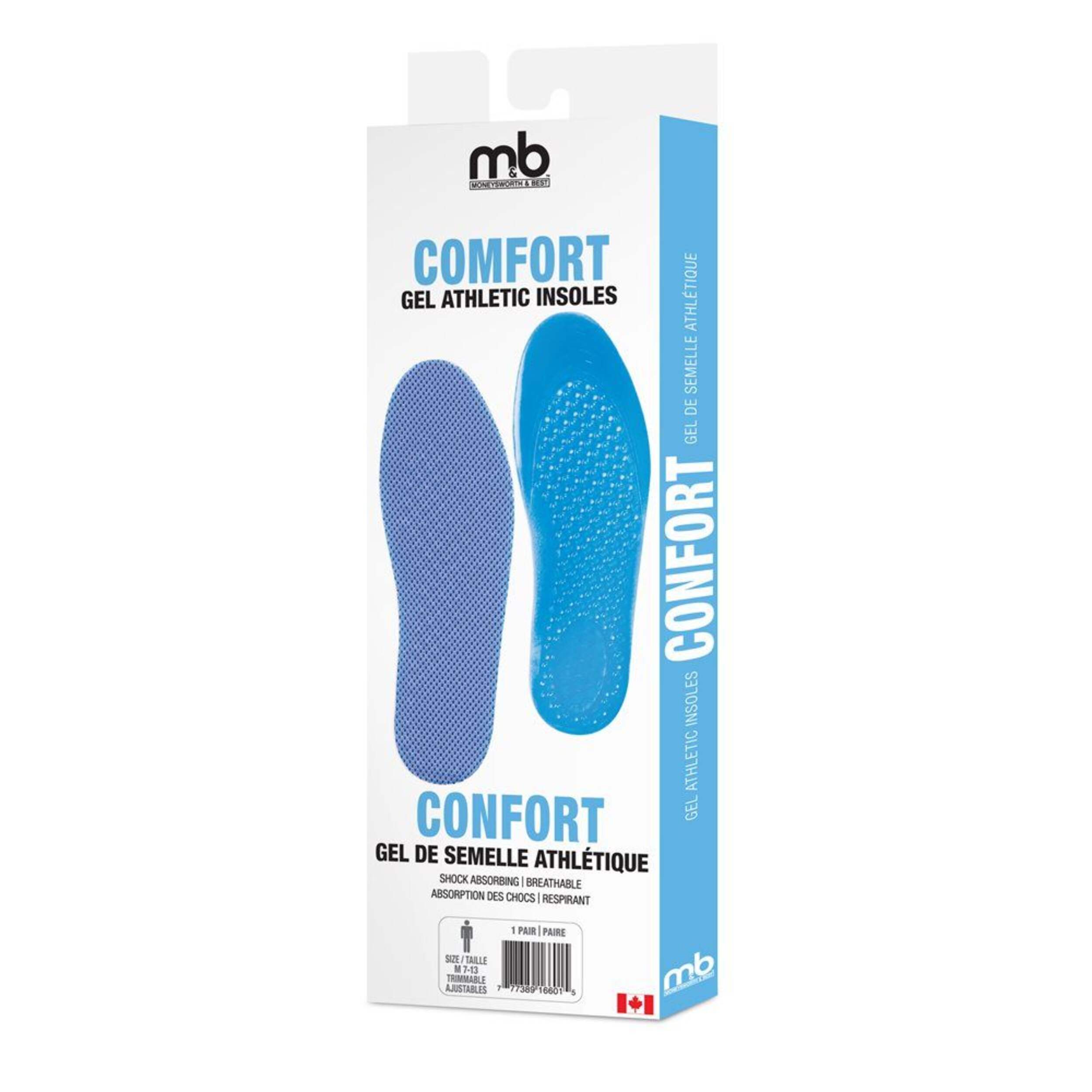 Moneysworth & Best Gel Athletic Insole Front_Angled_Left