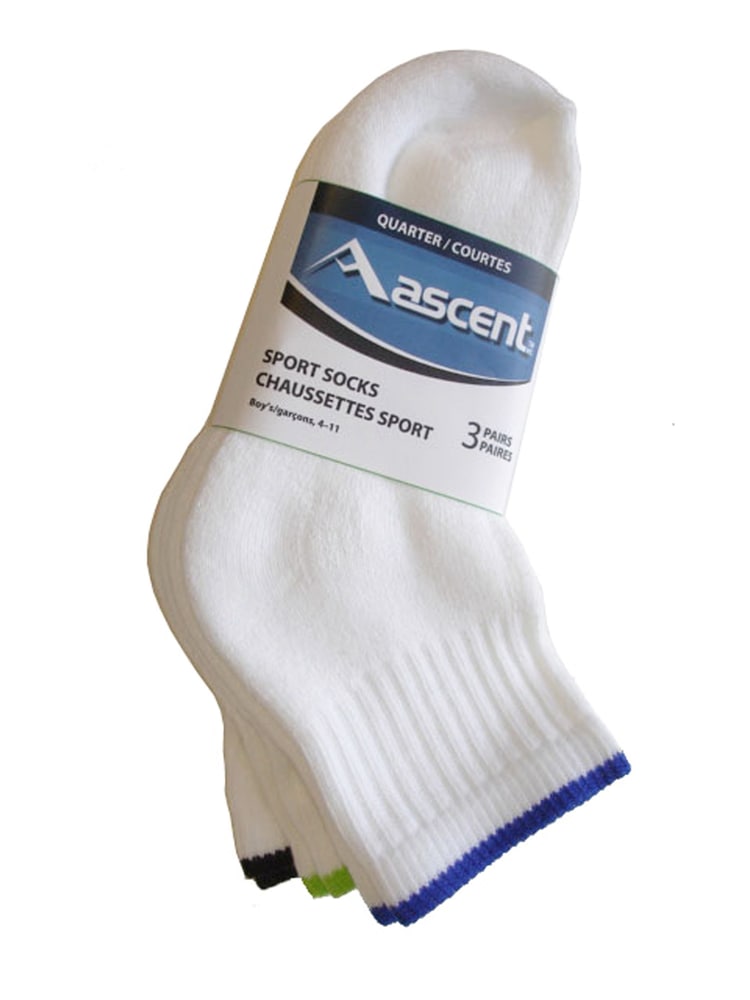 Ascent Boys Sport Quarter Socks Canadian Tire