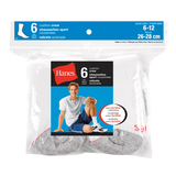 Hanes Men's Crew Socks, White, 6-pk