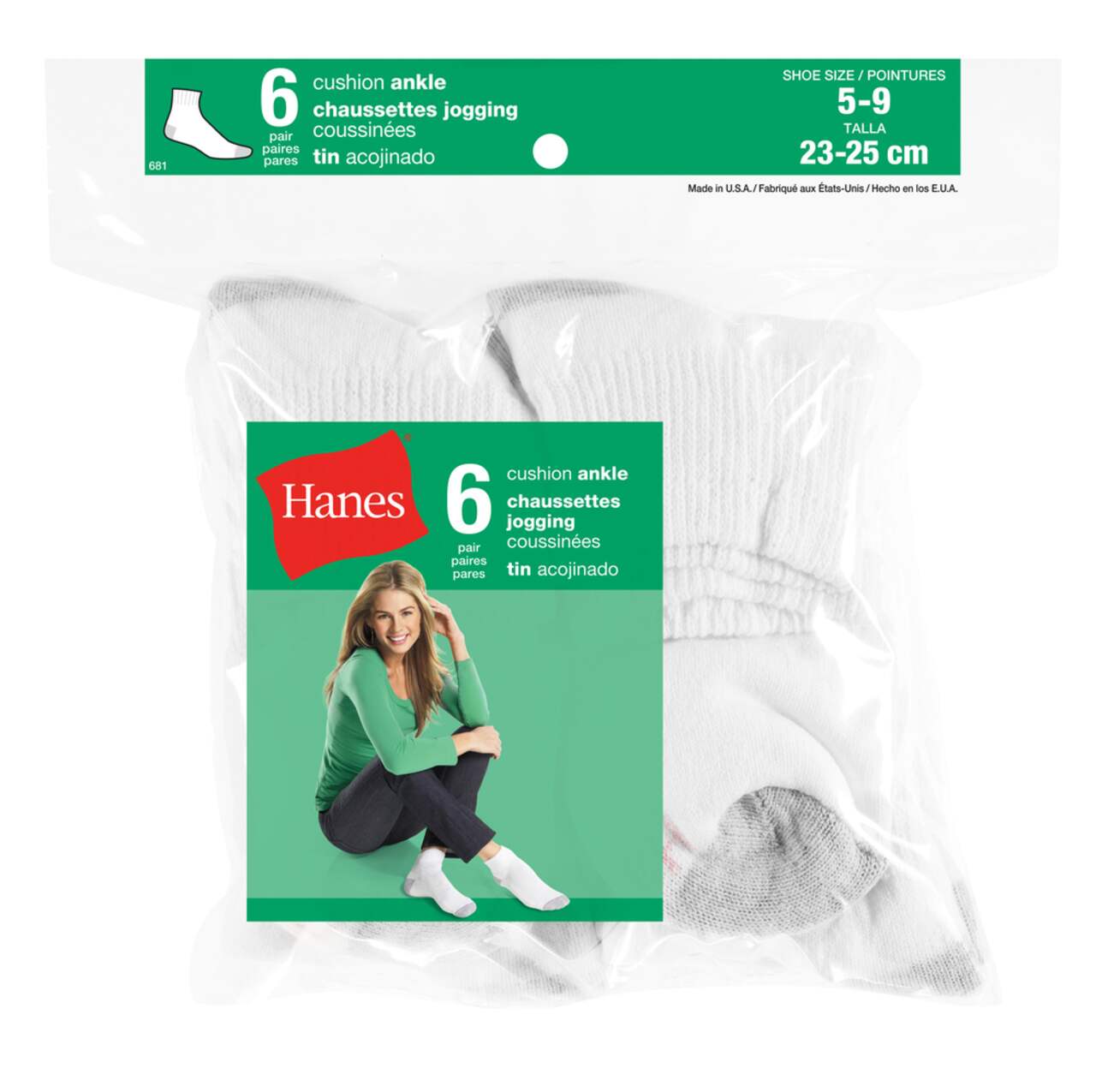 Hanes Women's Athletic Ankle Socks, Full Sole Cushion, 10-Pairs