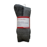 Outbound Men's Camping Thermal Wool Socks with Moisture-Wicking, Charcoal, 2-pk Front_Flat