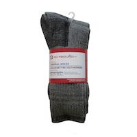 Outbound Men's Camping Thermal Wool Socks with Moisture-Wicking, Charcoal, 2-pk Front_Flat