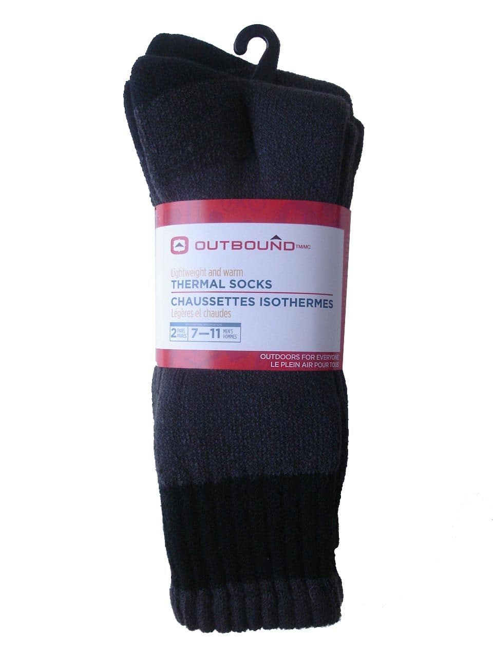 Outbound Men's Lightweight Warm Thermal Socks, 2-pk, Charcoal ...