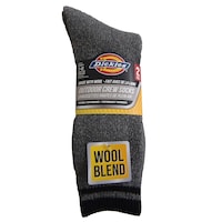 Dickies Men's Thermal Merino Wool Blend Socks, Moisture-Wicking, 2-pk, Grey Front_Flat
