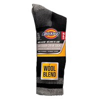 Dickies Men's Thermal Merino Wool Blend Socks, Moisture-Wicking, 2-pk, Black