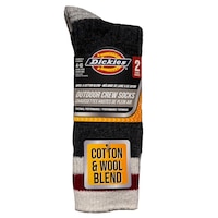 Dickies Women's Lightweight Warm Wool Blend Socks, 2-pk, Grey Front_Flat