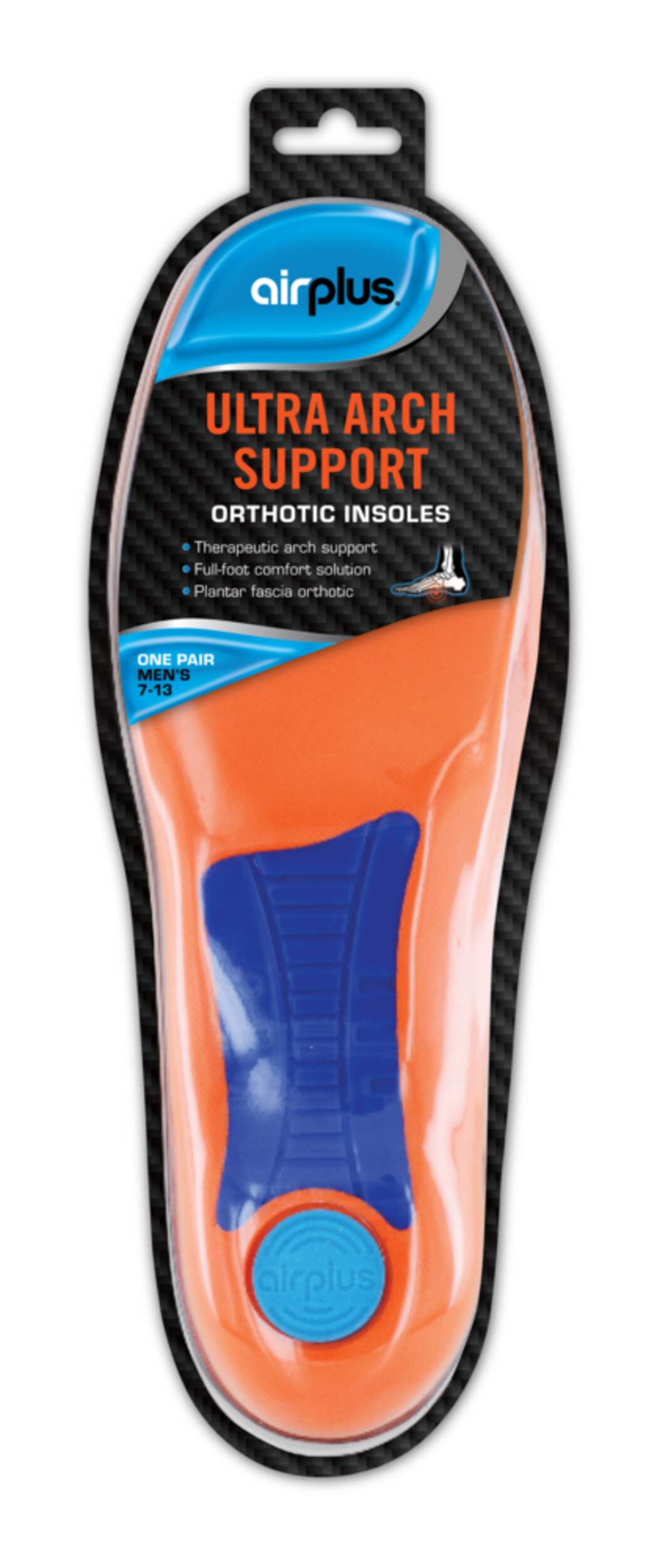 Airplus Ultra Arch Men's Orthotic Insoles Front_Flat