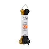 Moneysworth & Best Strong Round Work Boot Laces, Assorted Sizes, 2-pk, Gold/Black Front_Flat