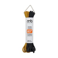 Moneysworth & Best Strong Round Work Boot Laces, Assorted Sizes, 2-pk, Gold/Black Front_Flat