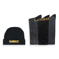 Tuque et chaussettes DEWALT, hommes, pqt de 3, taille unique, noir/doré
