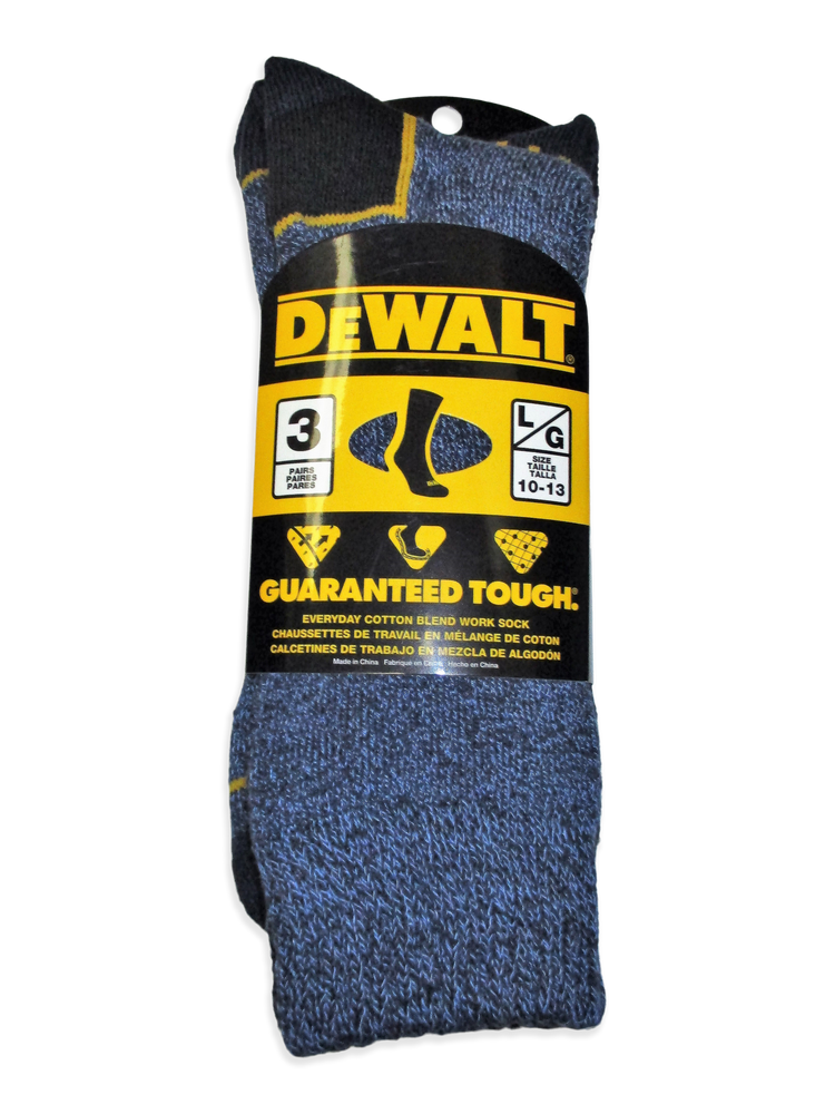 DEWALT Men's Everyday Cotton Blend Work Socks, MoistureWicking, 3pk, Blue Canadian Tire