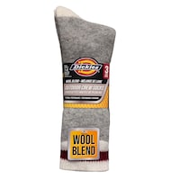 Dickies Men's Thermal Cotton-Blend Socks, Cushioned for Comfort, 3-pk, Grey Front_Flat