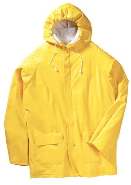 Bushline Adult Industrial Waterproof Vinyl Hooded Rain Jacket Yellow Canadian Tire