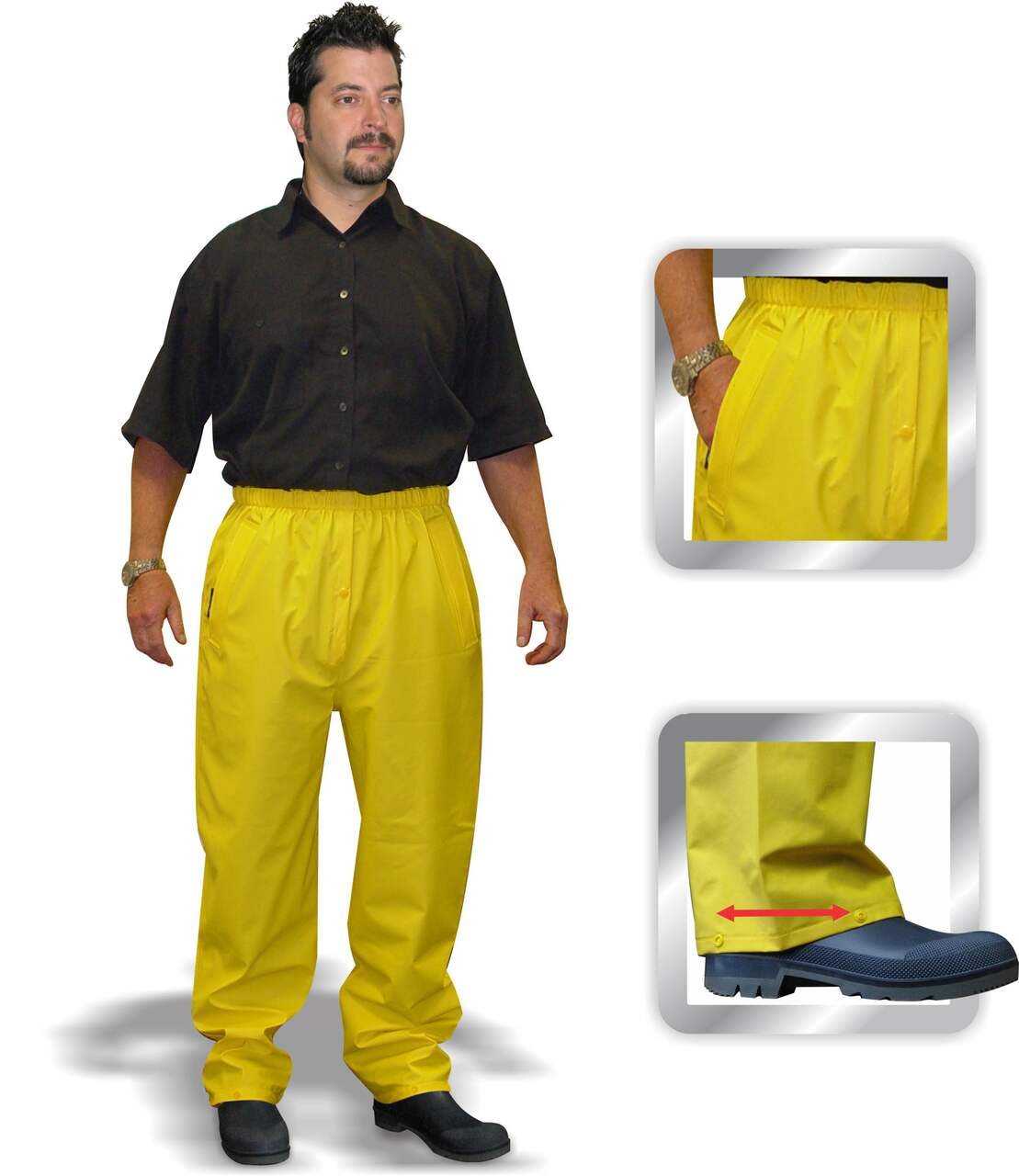 Storm Fighter Adult Waterproof Lightweight Rain Pants for Fishing/Hiking,  Yellow