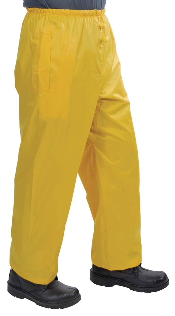 Wetskins Adult Fresh Water Waterproof Vinyl Rain Pants w/Elastic Waist,  Yellow