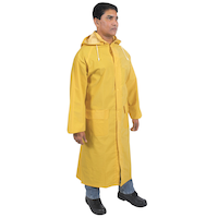 Manteau imperméable jaune pleine longueur Stormfighter avec capuchon amovible, adultes