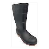 Bottes en caoutchouc pour hommes, noires avec semelle rouge Front_Three_Fourths_Angled_Right