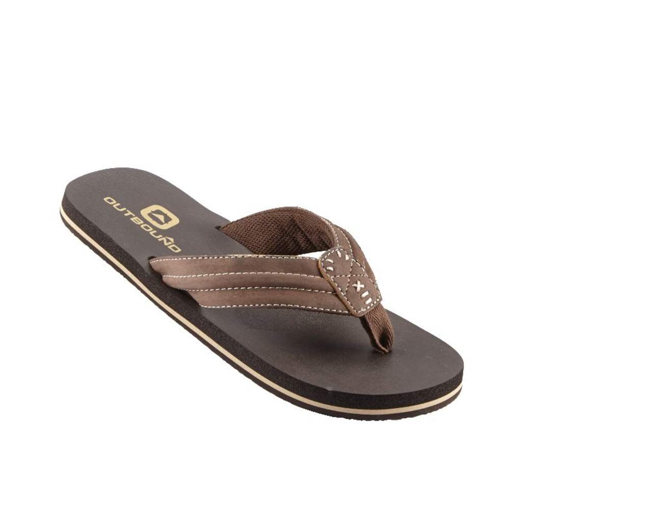Outbound Men's Rogers Flip Flops/Sandals with Comfortable Footbed, Brown