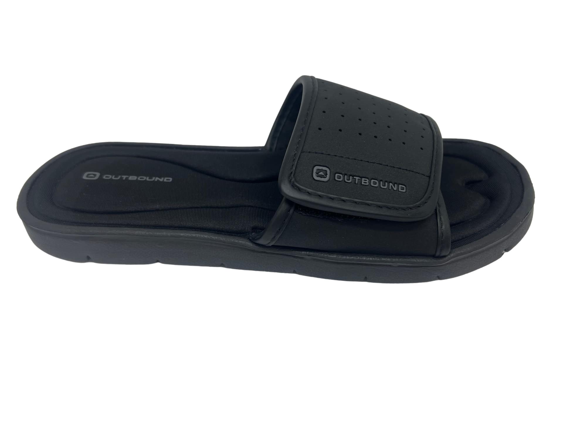 Outbound Men's Slide Sandals with Comfortable Memory Foam Insole and Velcro  Strap, Black