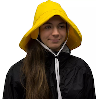 Sou'wester Adult Waterproof Fabric-Lined Rain Hat, One Size, Yellow Front_Angled_Right