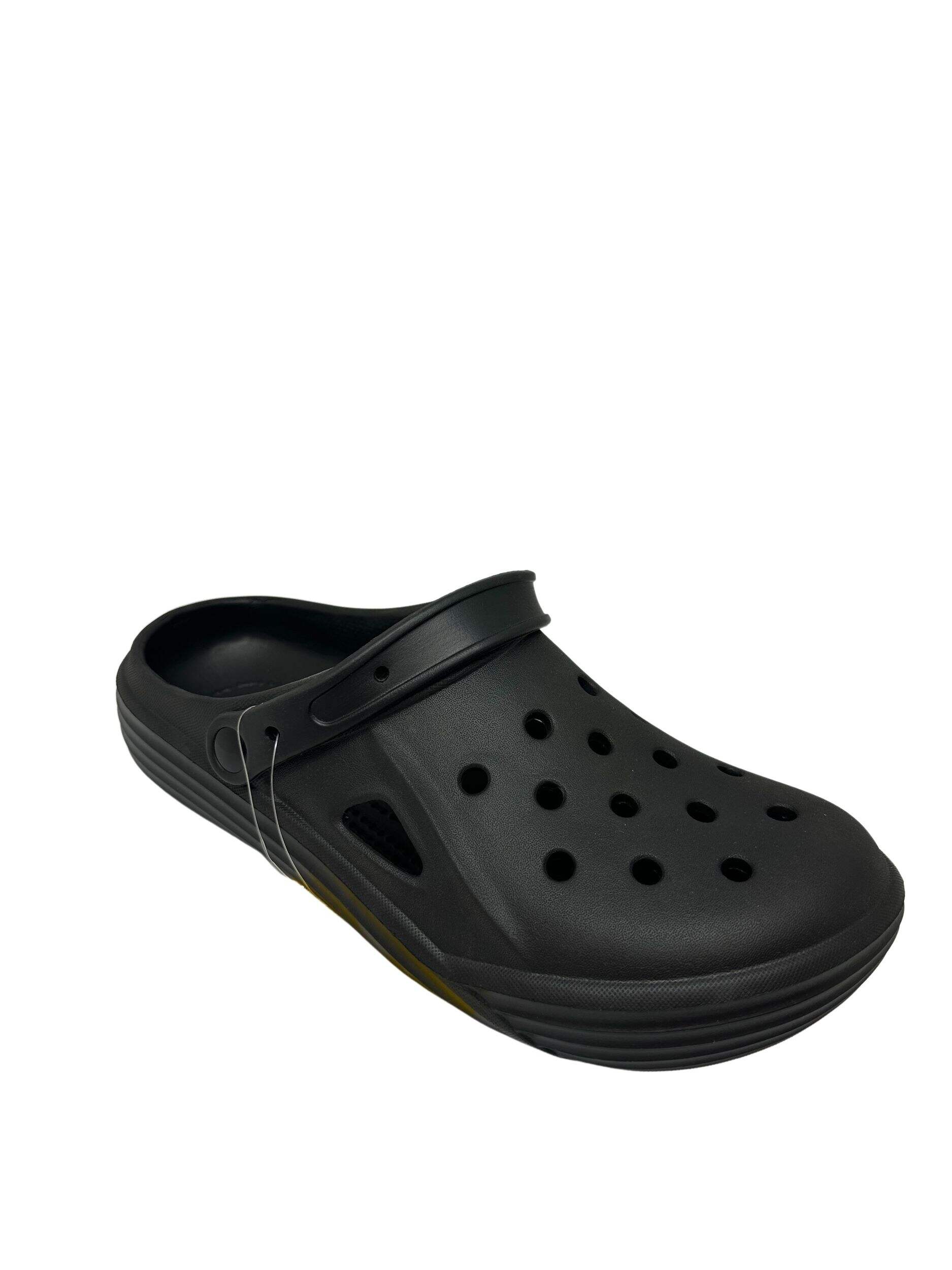 Outbound Men's Rubber Slipon Clogs with Lightweight outsole, Black