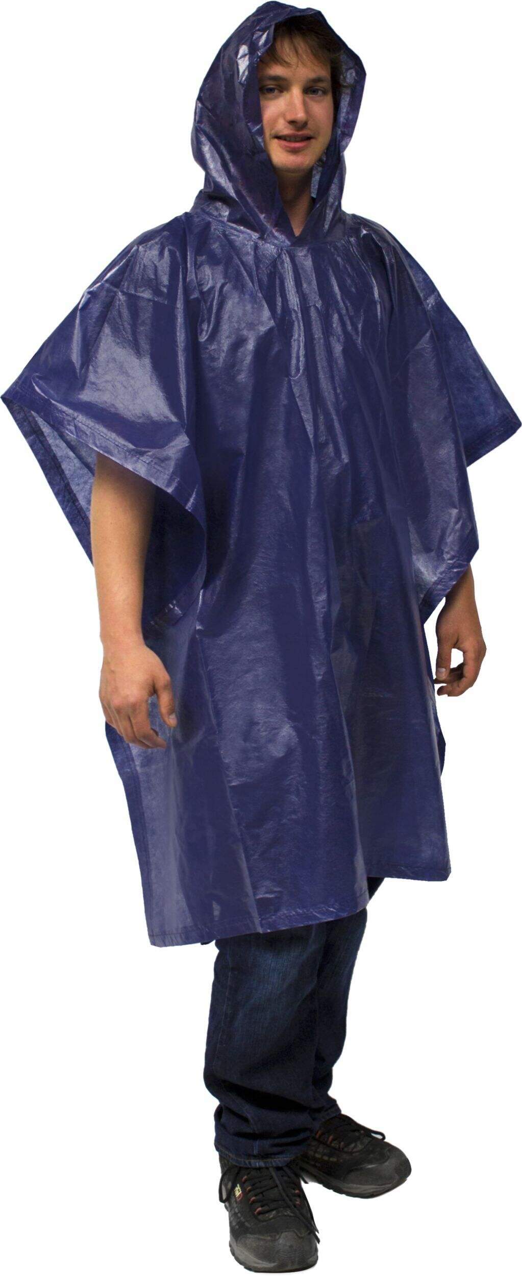 Poncho imperméable léger et réutilisable Wetskins avec pochette, taille unique, bleu Front_Angled_Right