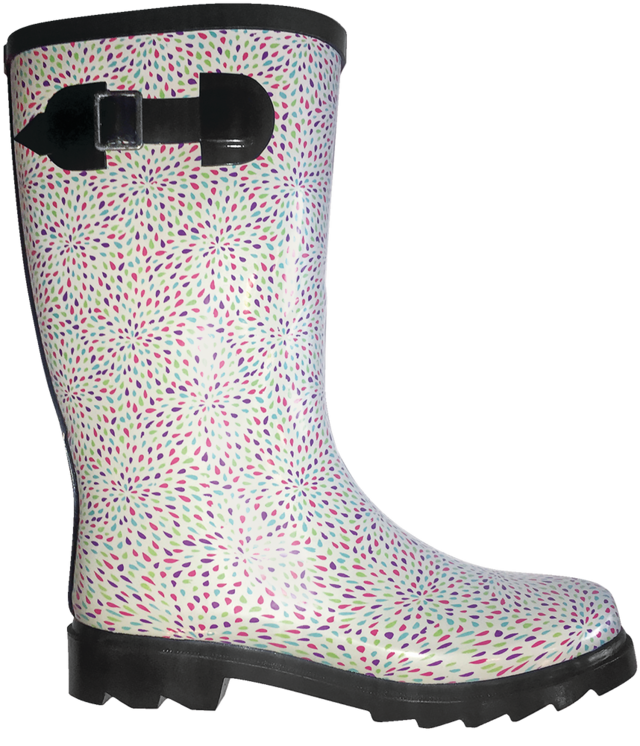 Outbound Women's Waterproof Rain-Patterned Rubber Rain Boots, Multi ...