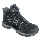 Woods Men’s Mid-Cut Lightweight Waterproof Hiking Boots, Black/Grey Front_Three_Fourths_Angled_Right