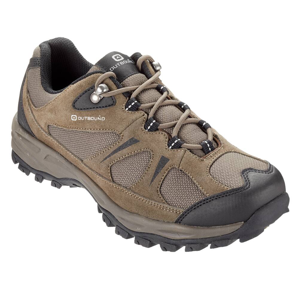 Outbound Men's Trail Low-Cut Water-Resistant Hiking Boots, Brown/Olive ...