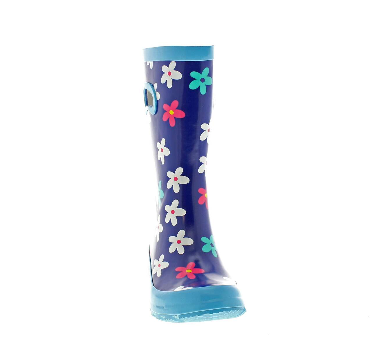 Outbound Kids' Waterproof Flower Rubber Rain Boots,Blue/White/Pink, Sizes  11-3