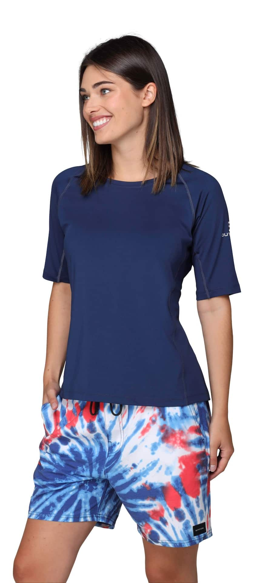  Womens Rash Guard Short Sleeve UV Swim Shirt