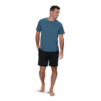 Outbound Men's UPF Stretch Fit Short Sleeve Rashguard, Mallard Blue Front_Flat
