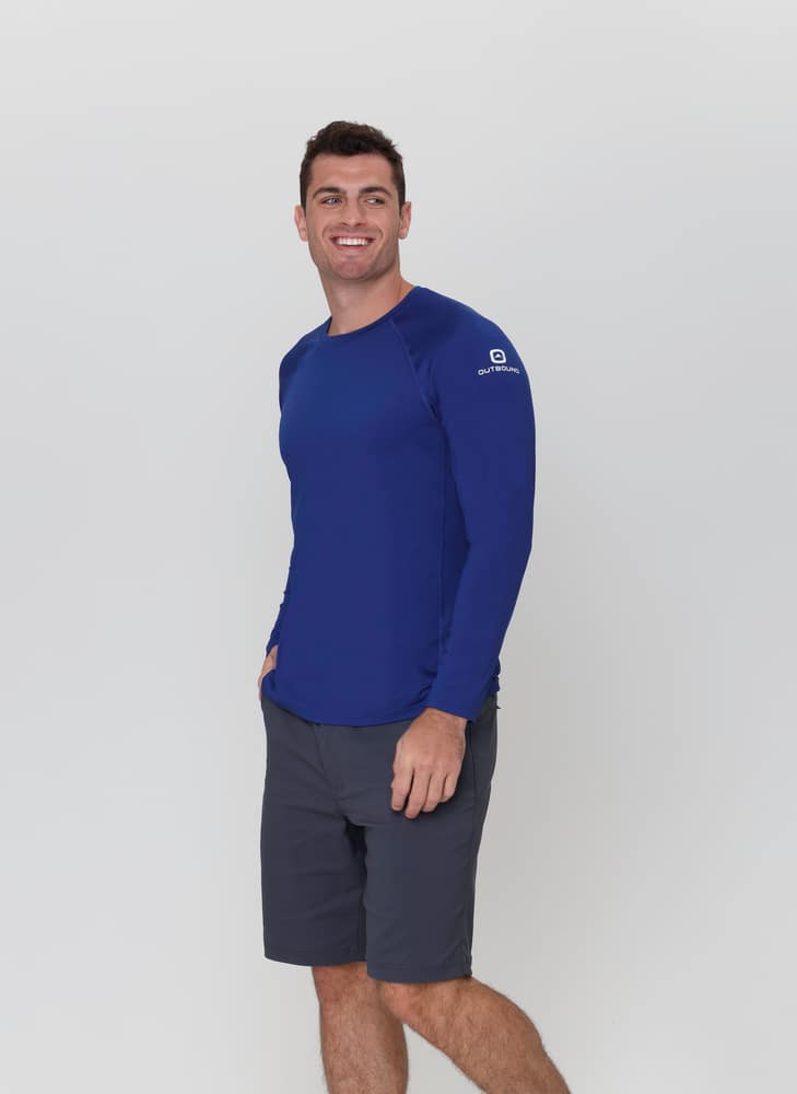 Outbound Men's UPF Relaxed Fit Long Sleeve Rashguard, Blue